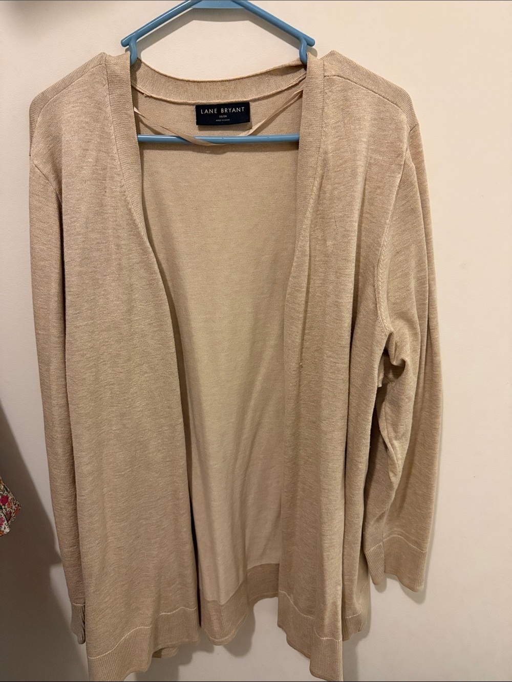Lane Bryant Open-Front Cardigan in Tan